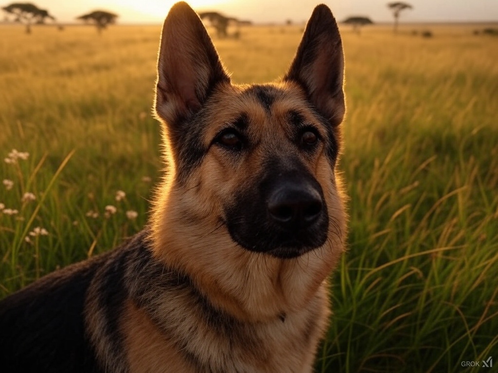 Dog searching for owner in South African landscape